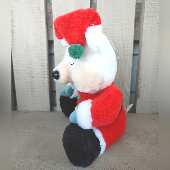 RARE Fun House White Mouse Christmas Plush Hanger Ornament 11" Cheeky Vintage - Picture 9 of 12